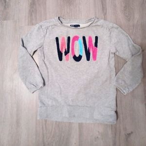 Girls Gap Long Sleeve "WOW" Shirt Size 6-7